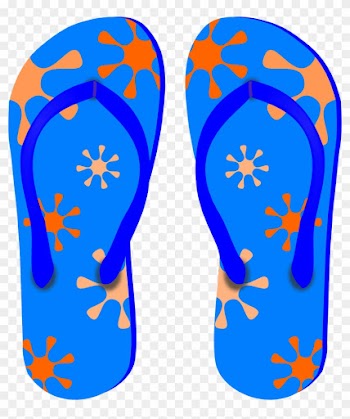Summer Clipart Sandal - Blue Flip Flop Clip Art