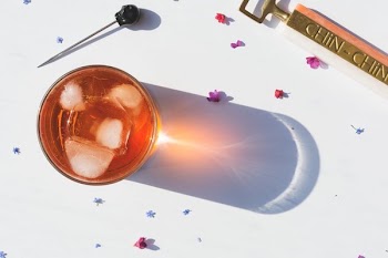 Summer Cocktail In Bright Sun Flatlay