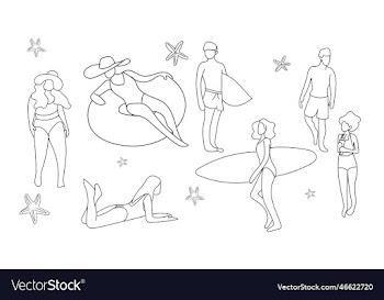 summer collection of hand drawn people