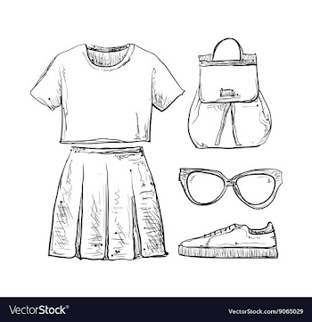 Summer doodles clothes vector image