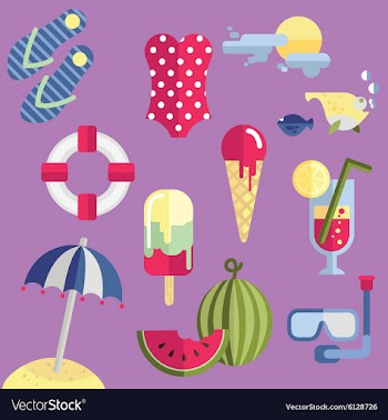 Summer elements vector image