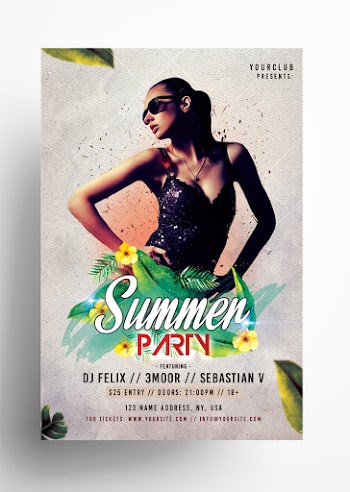 Summer Event PSD Free Flyer Template