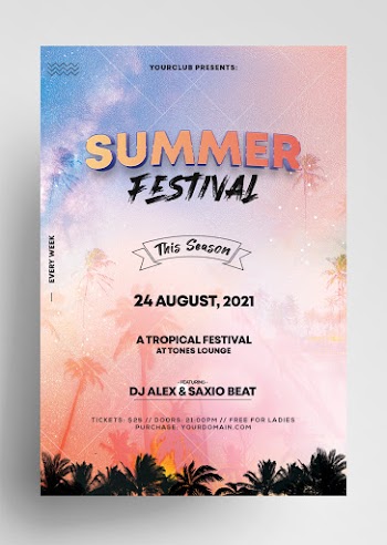 Summer Festival Free PSD Flyer Template