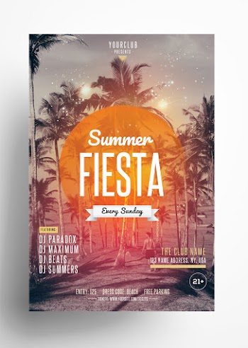 Summer Fiesta Free PSD Flyer Template