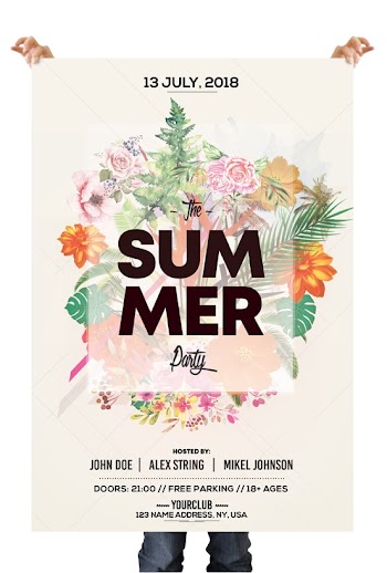 Summer Floral – Free PSD Flyer Template