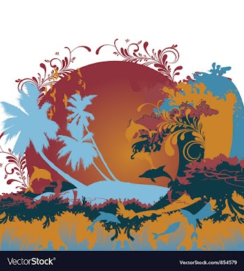 Summer floral background vector image