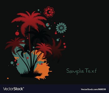 Summer floral background vector image