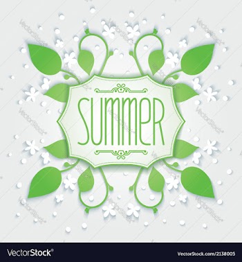 Summer floral badge vector image