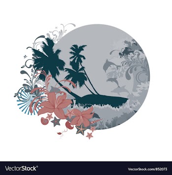 Summer floral frame vector image