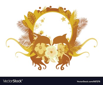 Summer floral frame vector image