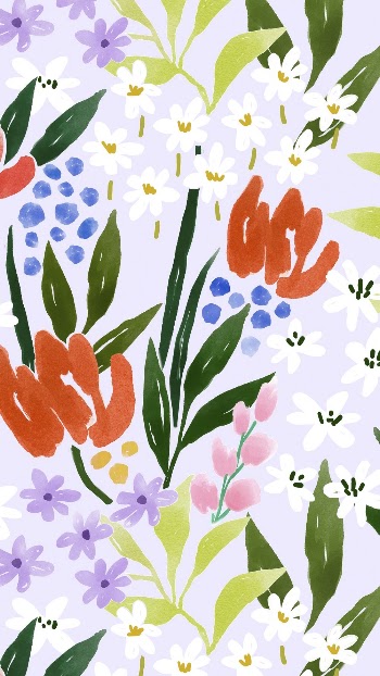 Summer flowers mobile wallpaper, watercolor | Free Photo - rawpixel