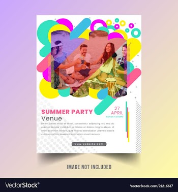 Summer flyer template vector image