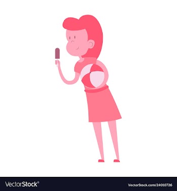 Summer girl eating a ice-cream cartoon vector image