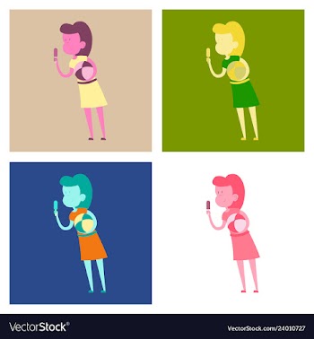 Summer girl eating a ice-cream cartoon vector image