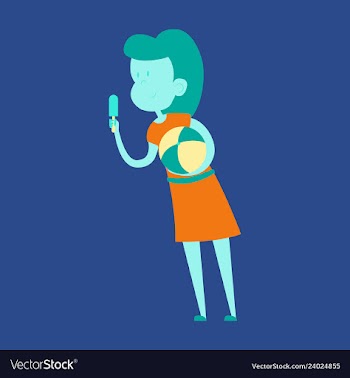 Summer girl eating a ice-cream cartoon vector image