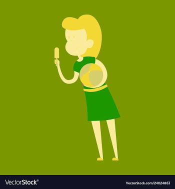 Summer girl eating a ice-cream cartoon vector image