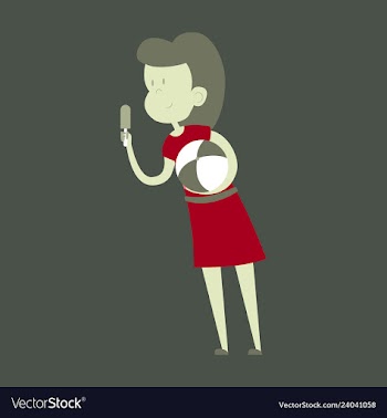 Summer girl eating a ice-cream cartoon vector image