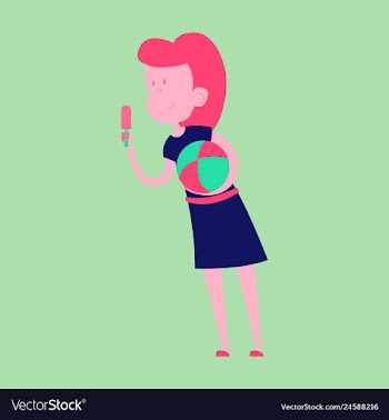 Summer girl eating a ice-cream cartoon vector image