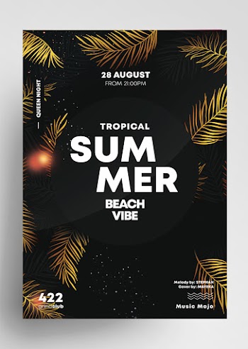 Summer Gold PSD Free Flyer Template