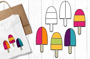 Summer Ice Cream Clip Art Illustrations
