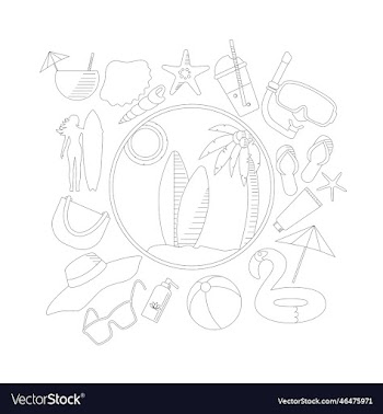 summer icons set