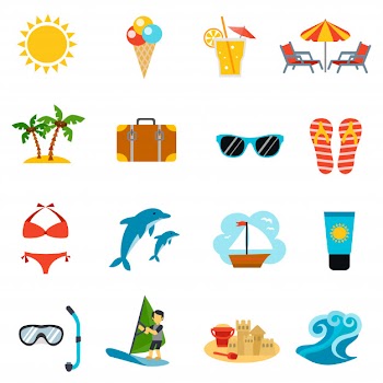Summer icons set Free Vector