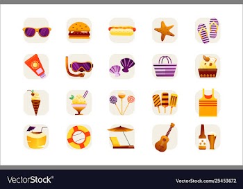 Summer icons set vector image