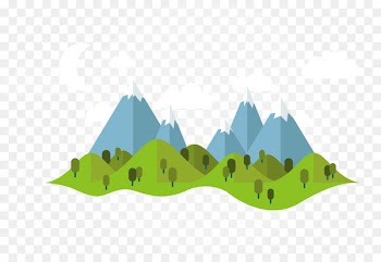 Summer Illustration - Vector cartoon mountains 