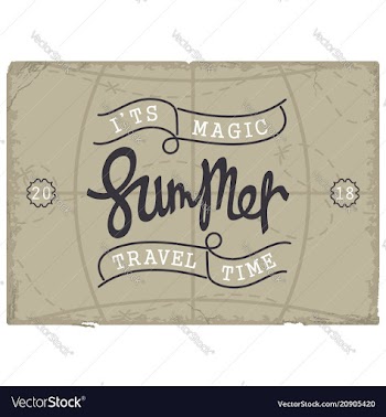Summer it is magic travel time vintage banner vector image