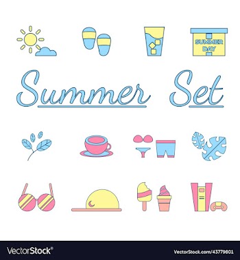 summer item colored art design
