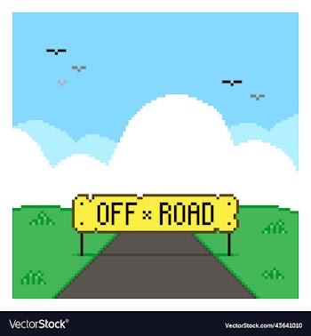 summer landscape road and off road sign