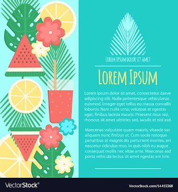 Summer letterhead template in flat style vector image