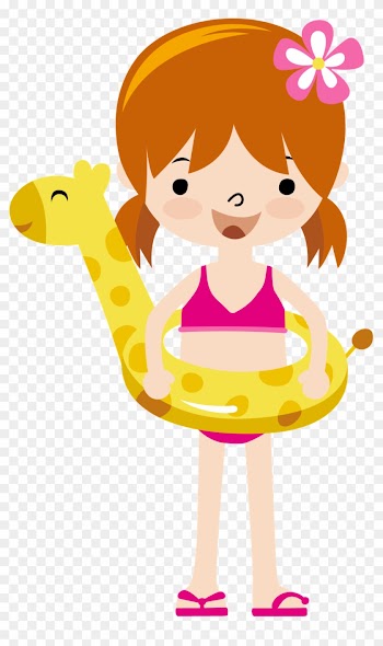 Summer Little Girl Clip Art - Beach Girl Clipart