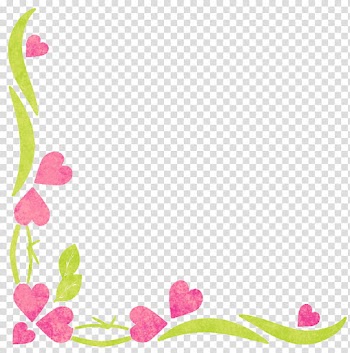 Summer Lovin JanClark, pink and green heart print boarder illustration transparent background PNG clipart