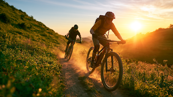 Summer Mountain Biking Adventure at Golden Hour