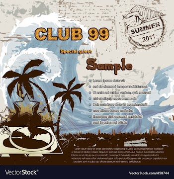 Summer music background vector image
