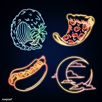 Summer neon sticker collection design resources | Free  illustration - 2363960