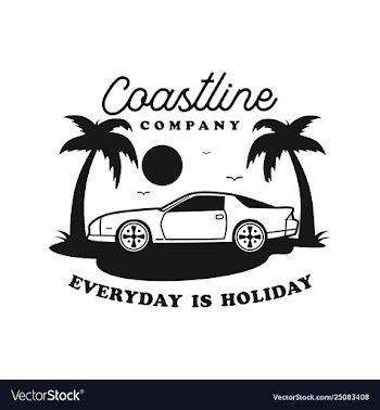 Summer ocean car vector image