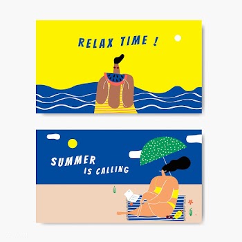 Summer on the beach set | Free stock vector - 580307