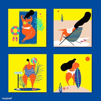 Summer on the beach set | Free stock vector - 580311