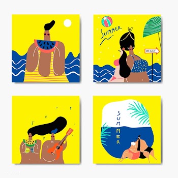 Summer on the beach set | Free stock vector - 580337
