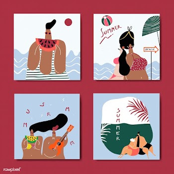 Summer on the beach set | Free stock vector - 580351