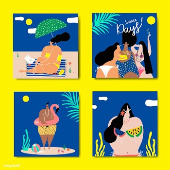 Summer on the beach set | Free stock vector - 580363