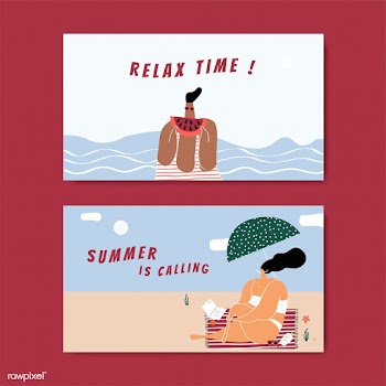 Summer on the beach set | Free stock vector - 580367
