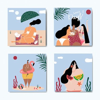 Summer on the beach set | Free stock vector - 580376
