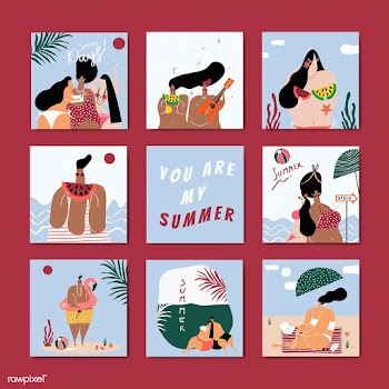 Summer on the beach set | Free stock vector - 580377