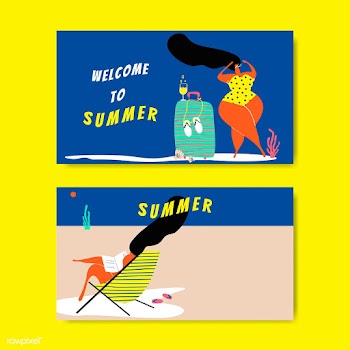 Summer on the beach set | Free stock vector - 580382
