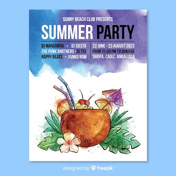 Summer party flyer Free Vector