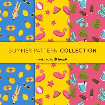 Summer pattern collection Free Vector