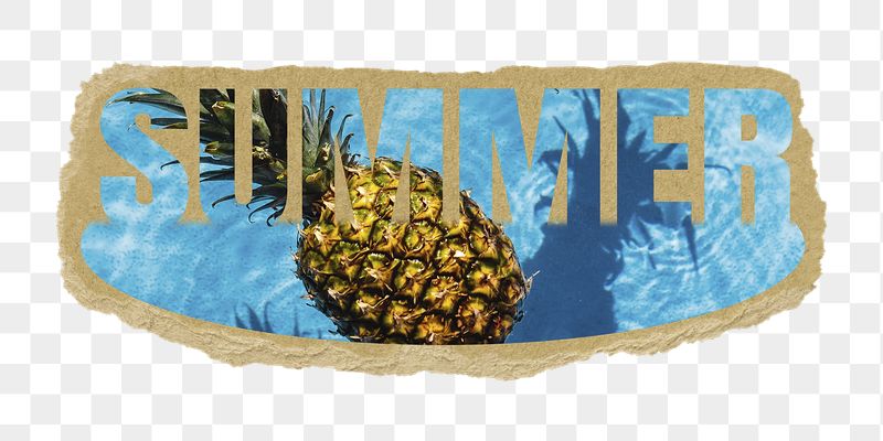 Summer pineapple png word sticker, | Free PNG - rawpixel